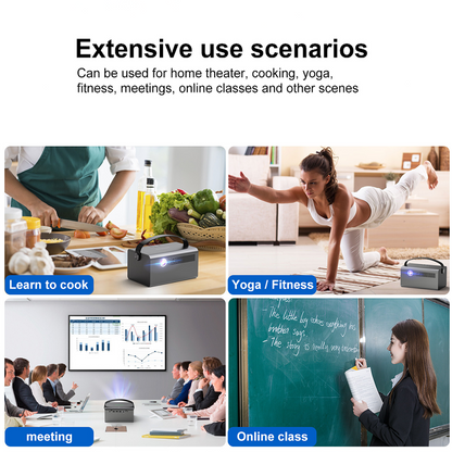 Vivicine V7 Pro Android 9.0 1080p 3D 4K Projector,15600 mAh battery