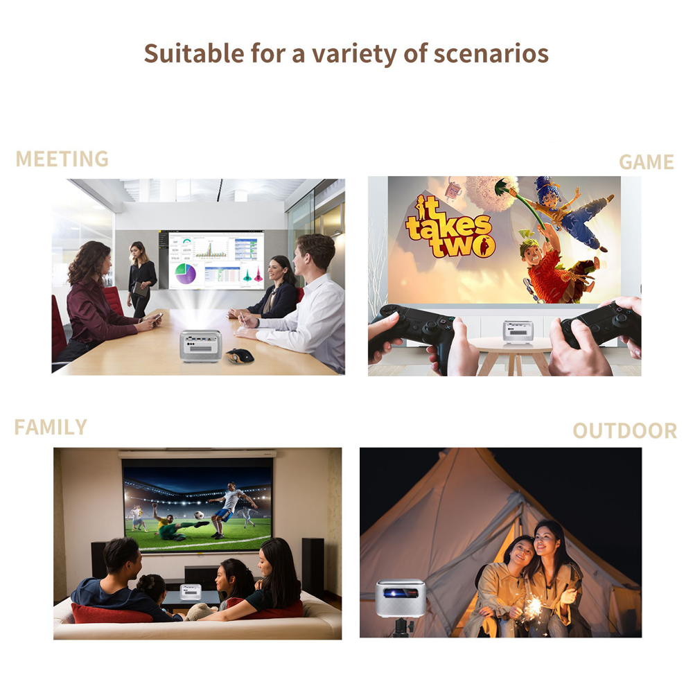 Vivicine V8 Pro Portable DLP 1080P 3D 4K Mini Projector