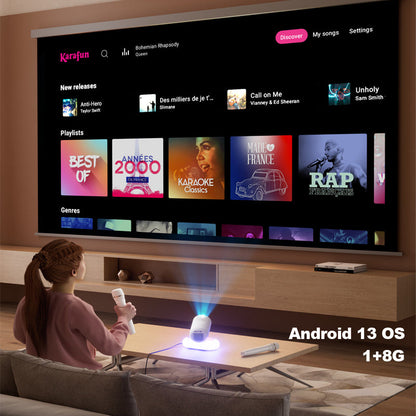 Vivicine Latest Smart Android 13 1920x1080p Full HD 1080p Home Theater Projector,Auto focus,Auto keystone