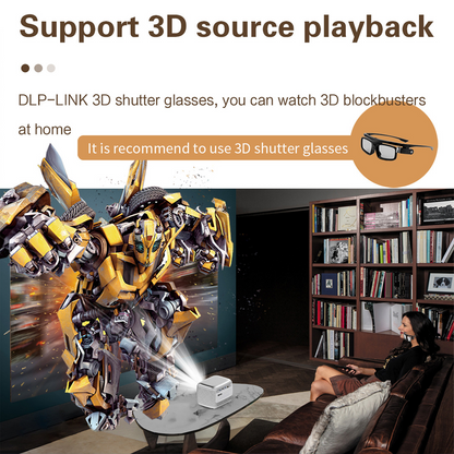 Vivicine V8 Pro Portable DLP 1080P 3D 4K Mini Projector