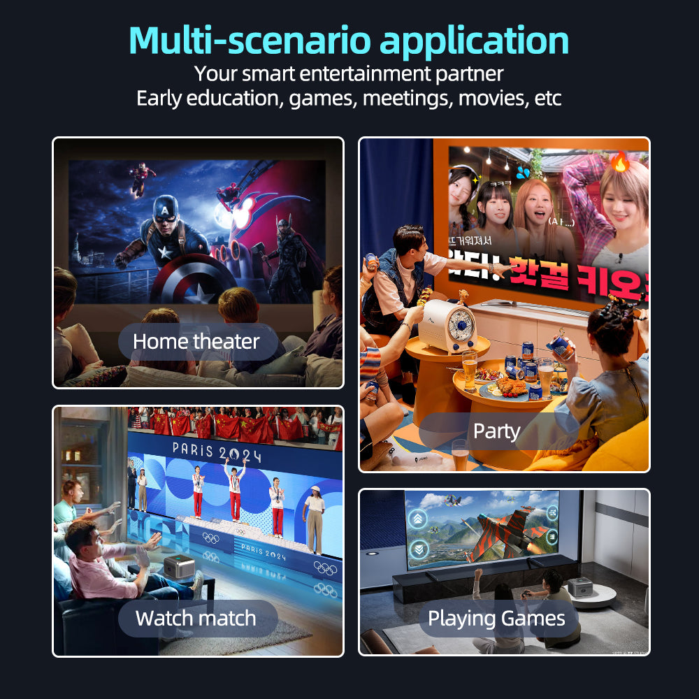 VIVICINE 1080p Full HD Projector 4K Support Auto Focus Auto Keystone